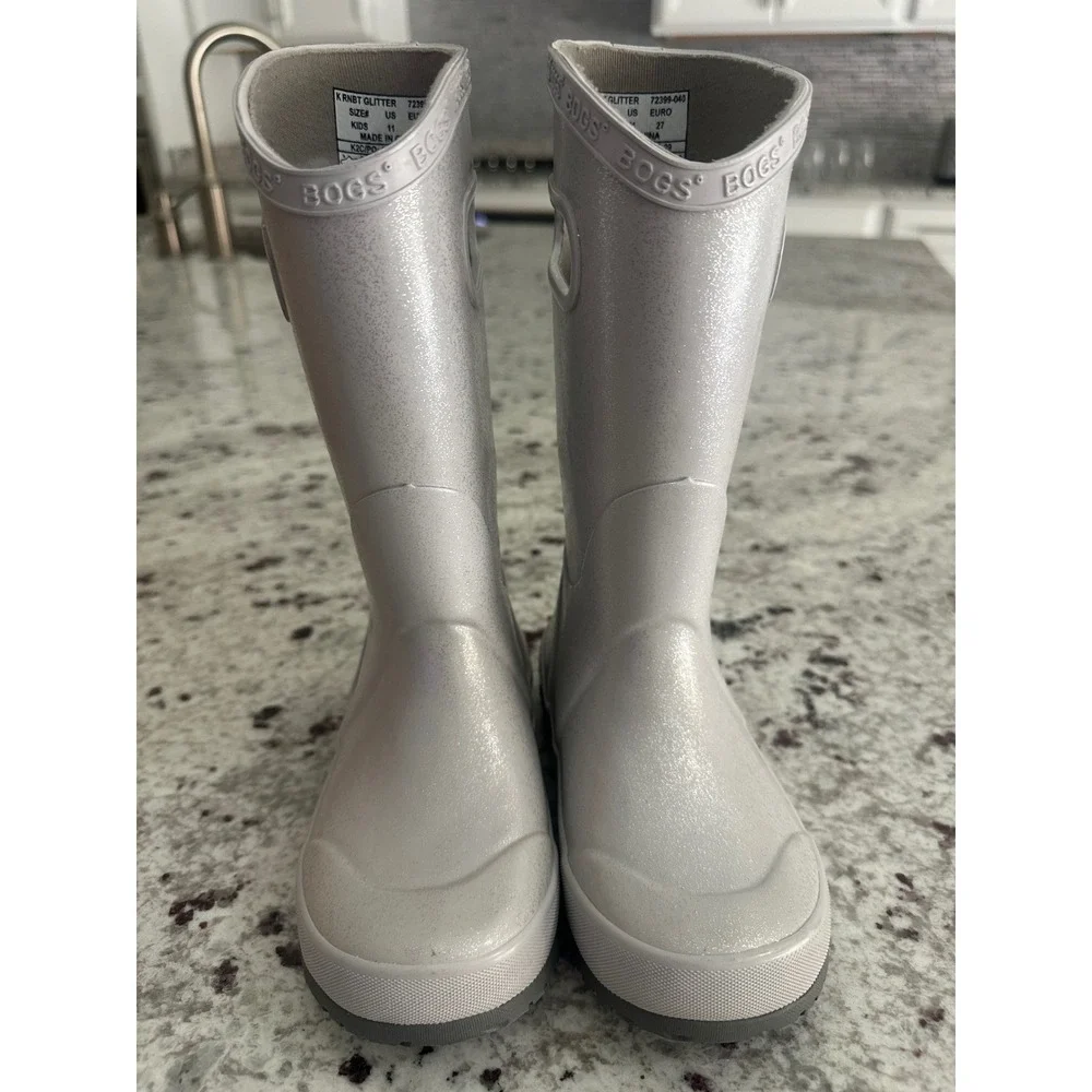 Bogs Kids Skipper Glitter Waterproof Rain Boots sz 11